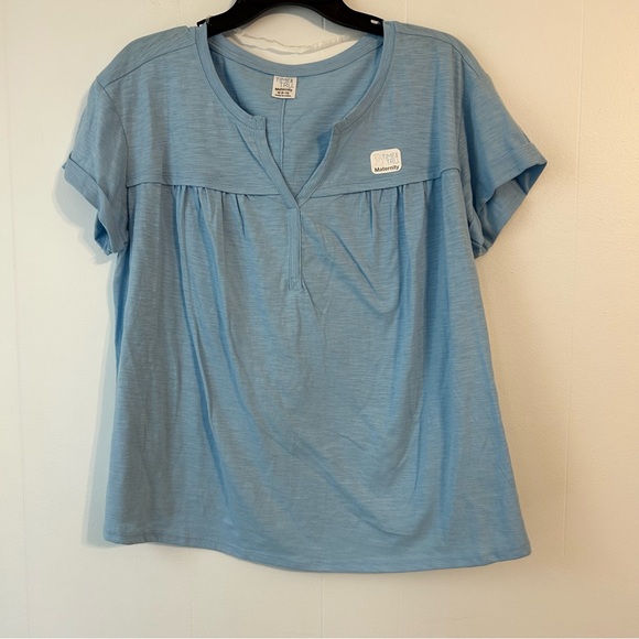 Time and Tru Tops - Time and Tru Sky Blue Short Sleeve Top maternity, medium new with tags